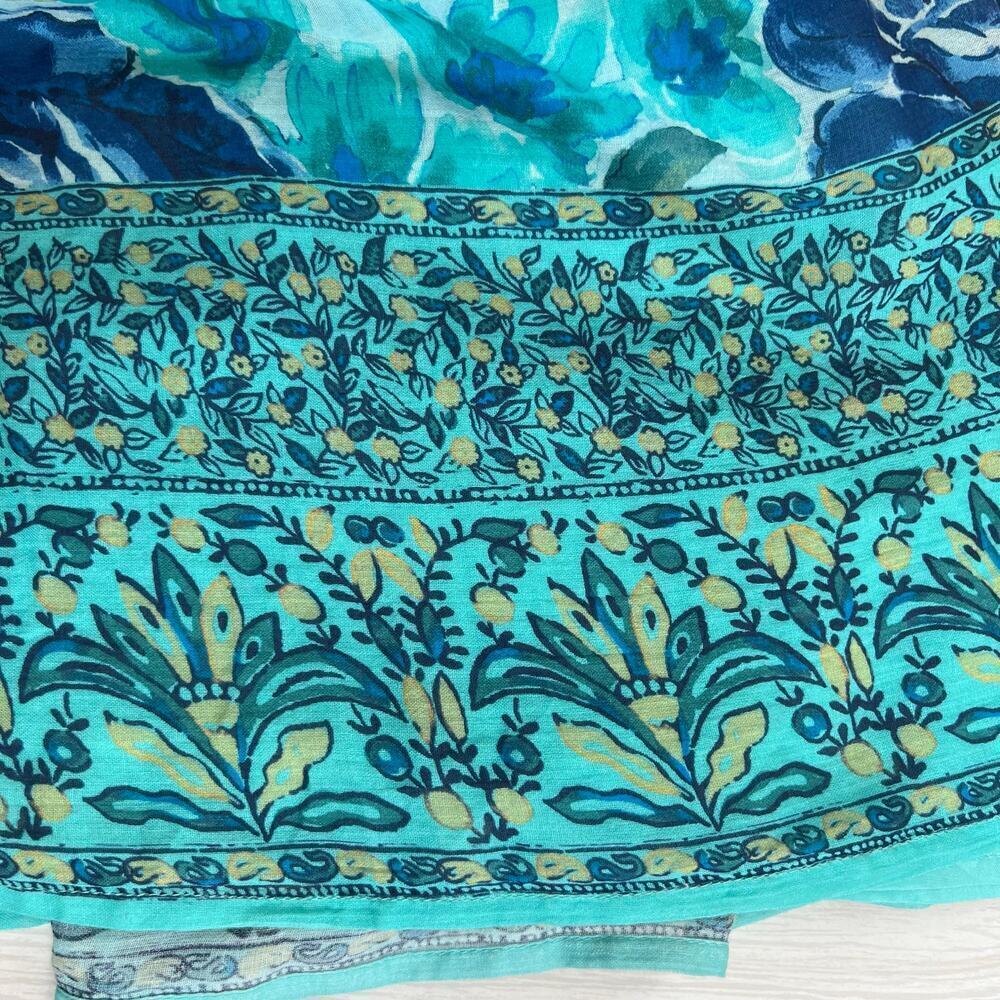 SUNDANCE Floral Ruffle Lace Fields Of Beauty Turquoise Dress Size XXL - Picture 14 of 16